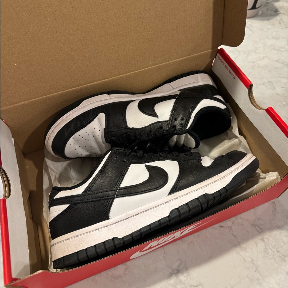 Black and white panda dunks